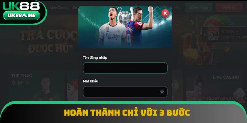 Hoàn thành đăng nhập UK88 chỉ trong 3 bước